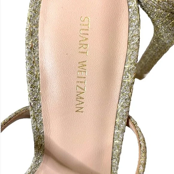 Stuart Weistman cristal buckle Glitter sandals - Picture 10 of 11
